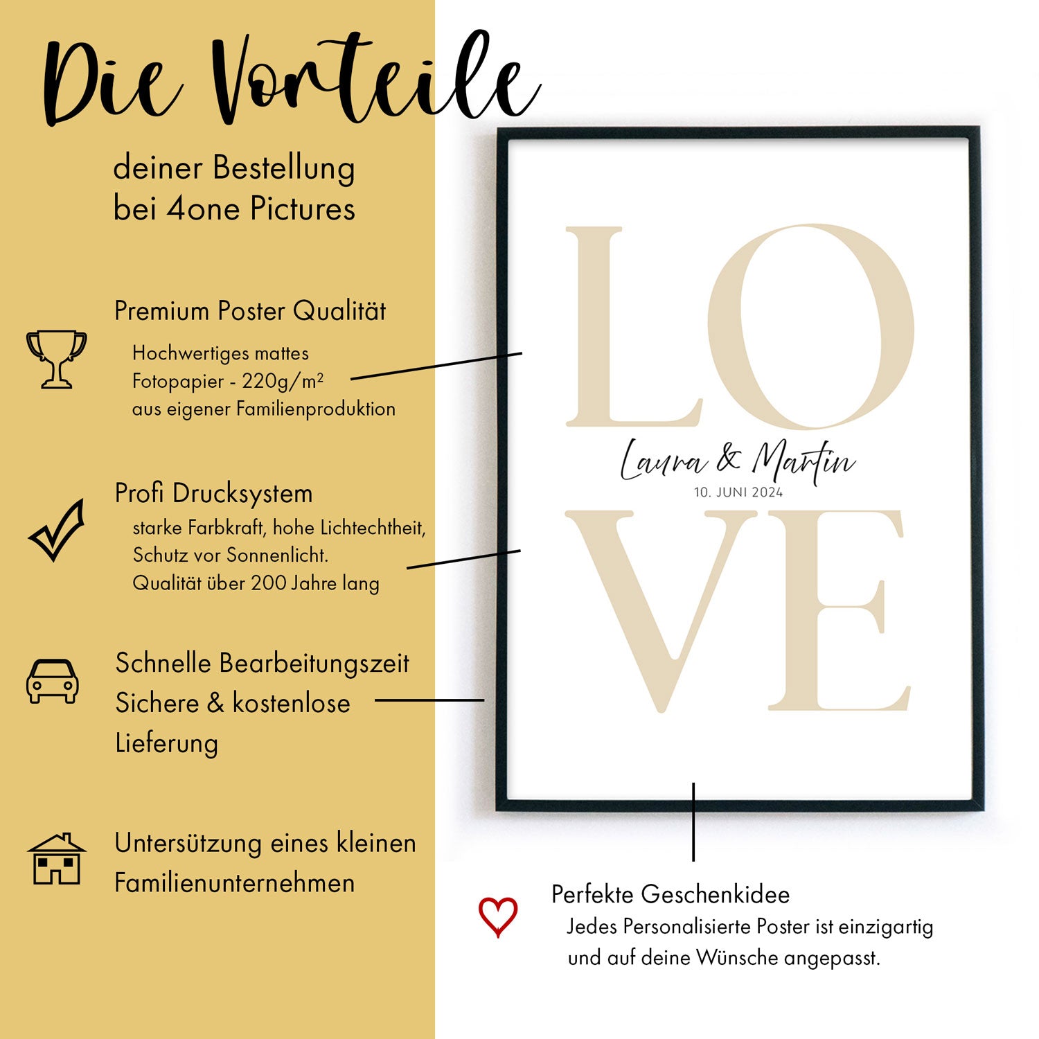 LOVE Hochzeit Bild - Hochzeitsgeschenk
