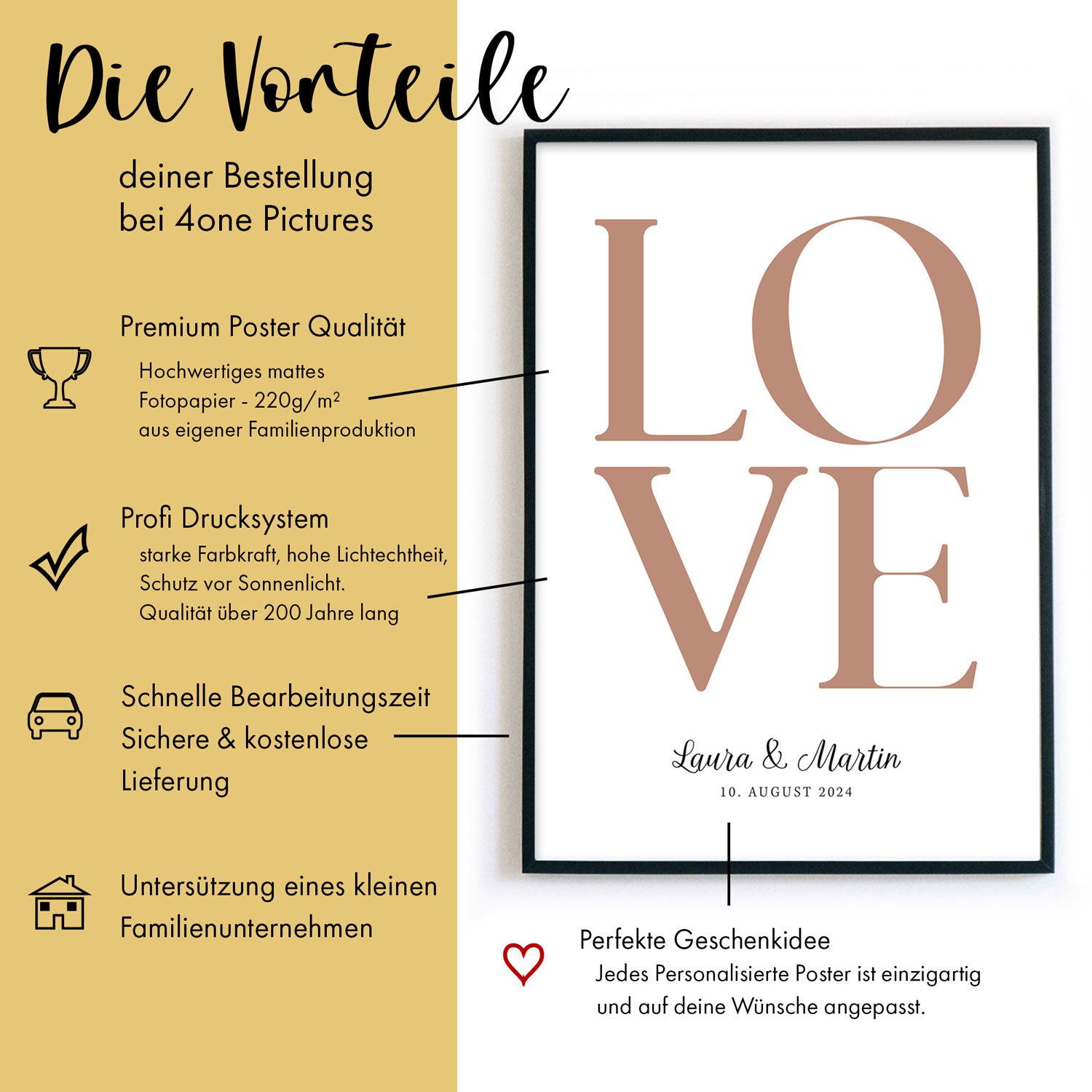 Heiraten aus Liebe - Personalisiertes Geschenk