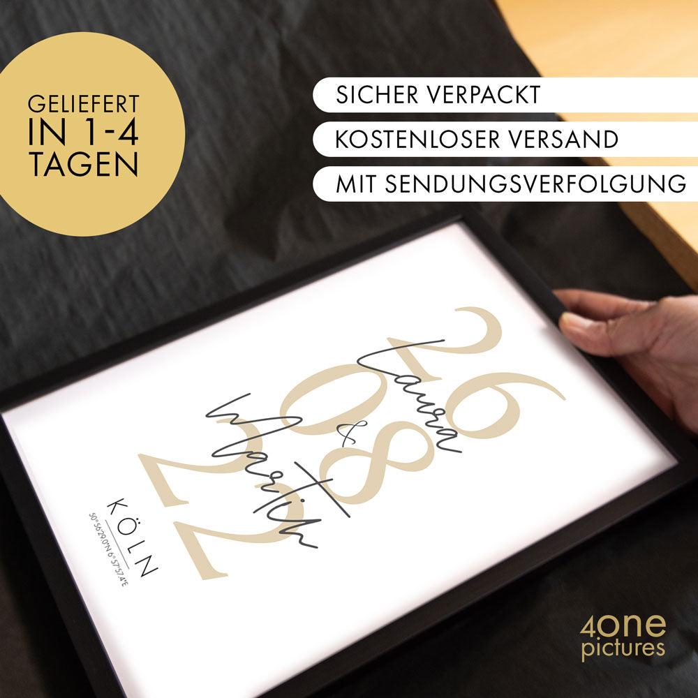 Hochzeitstag Poster - Hochzeitsgeschenk