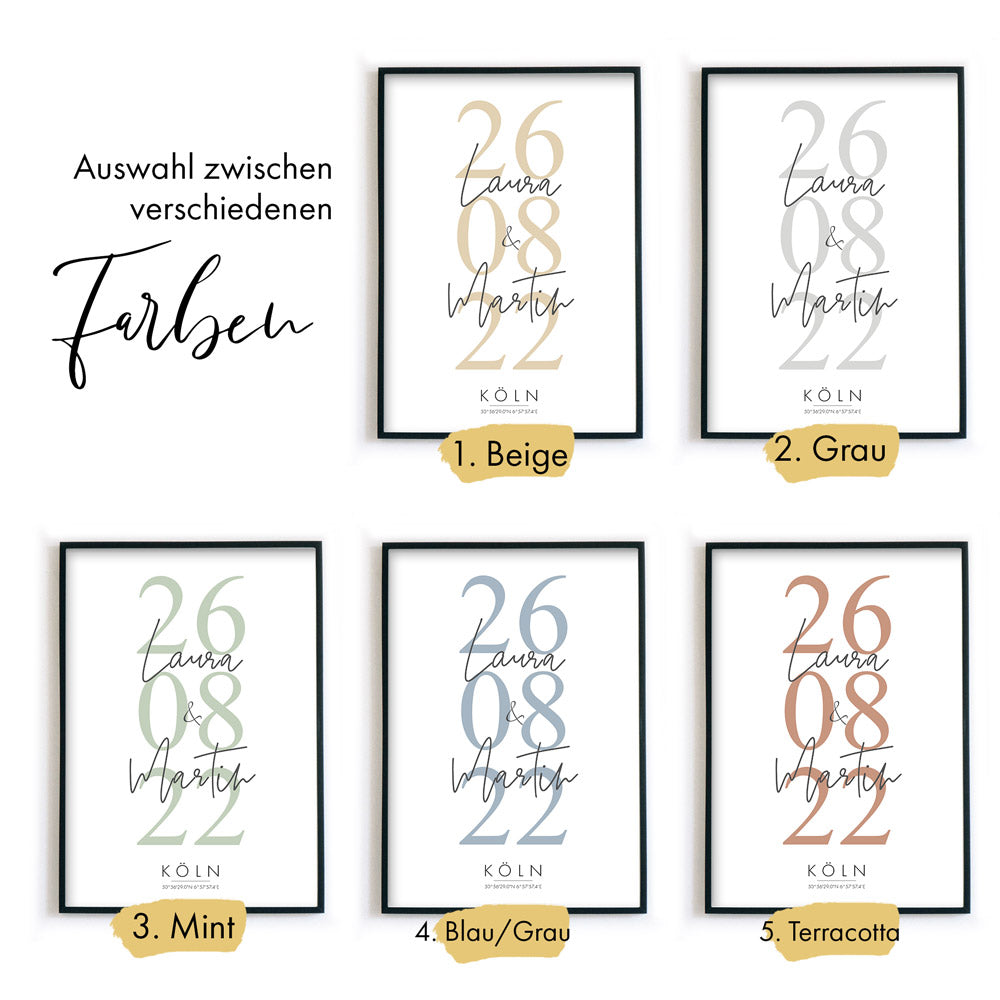 Hochzeitstag Poster - Hochzeitsgeschenk