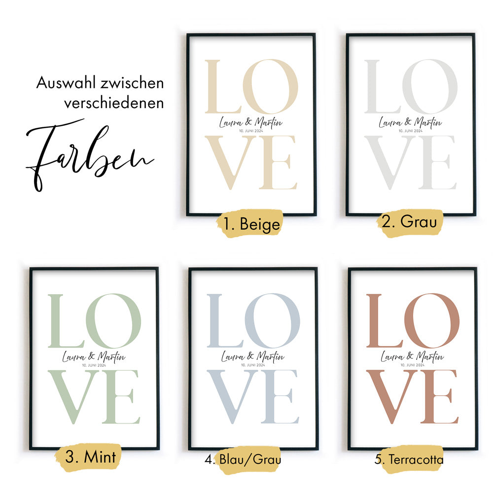 LOVE Hochzeit Bild - Hochzeitsgeschenk