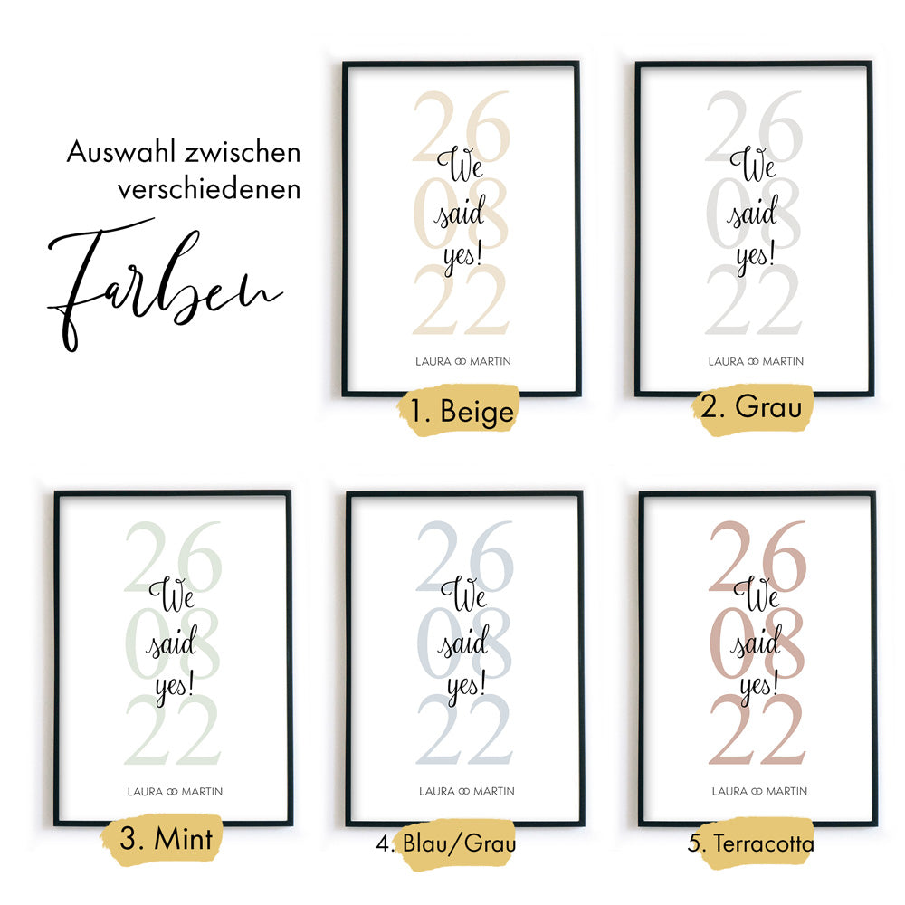 We said yes Poster - Hochzeitsgeschenk