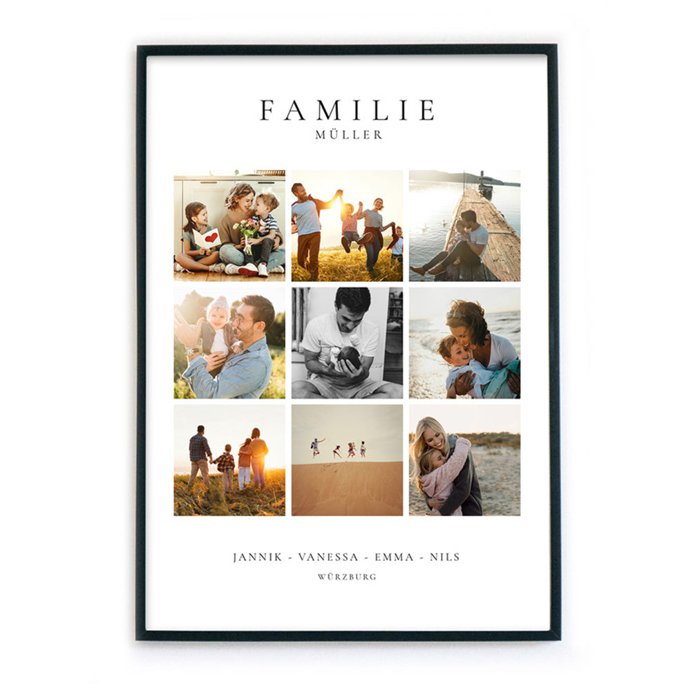 Familien Foto Collage Poster, image size:1000x1000