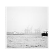 Nebel am Hafen Clean - Hamburg Poster