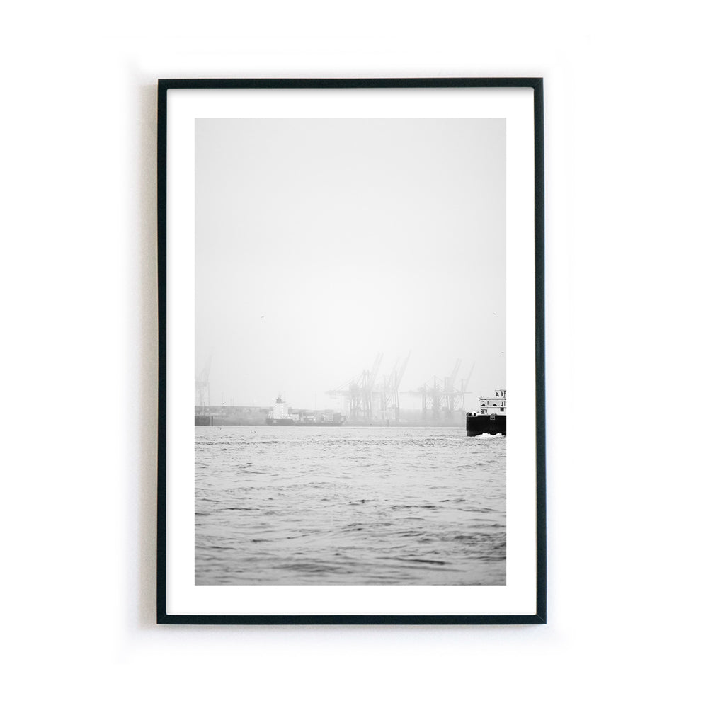 Nebel am Hafen Clean - Hamburg Poster