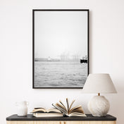 Nebel am Hafen Clean - Hamburg Poster