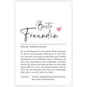 Beste Freundin Poster als personalisiertes Geschenk zum Geburtstag oder Weihnachten