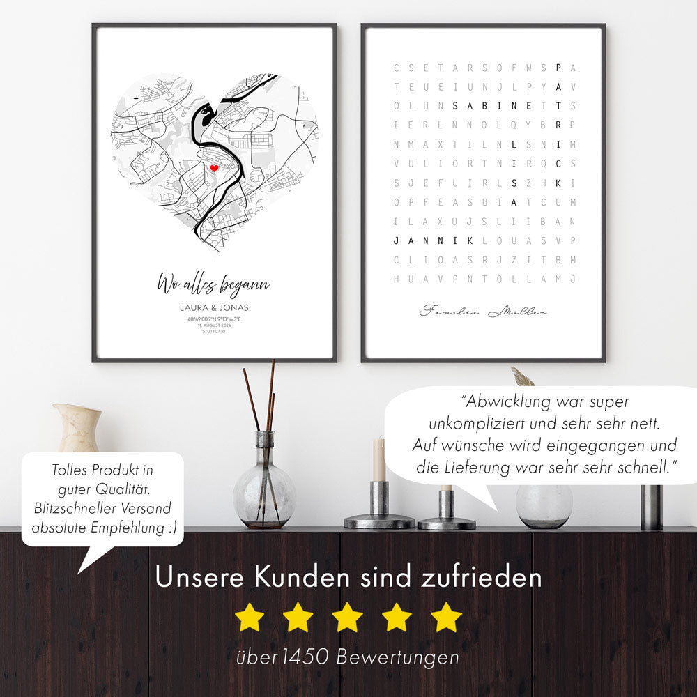 Familien Poster - Kreuzworträtsel Personalisiert