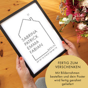 Koordinaten Haus - Familienposter Personalisiert