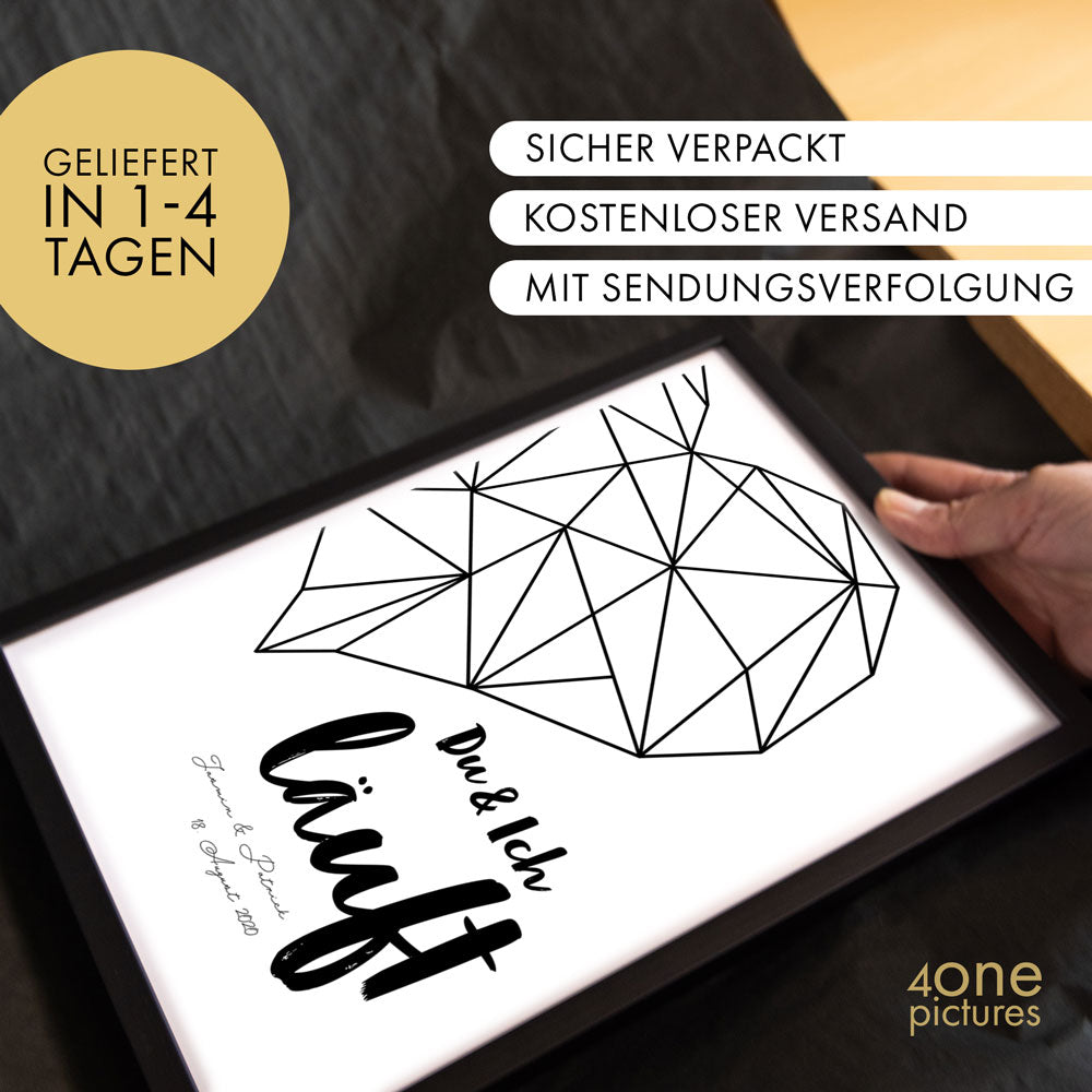 Du & Ich Läuft Herz - Paar Poster