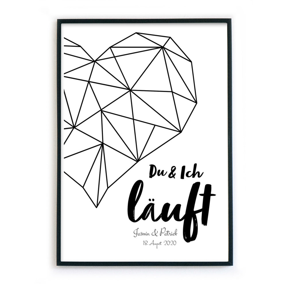 Du & Ich Läuft Herz - Paar Poster