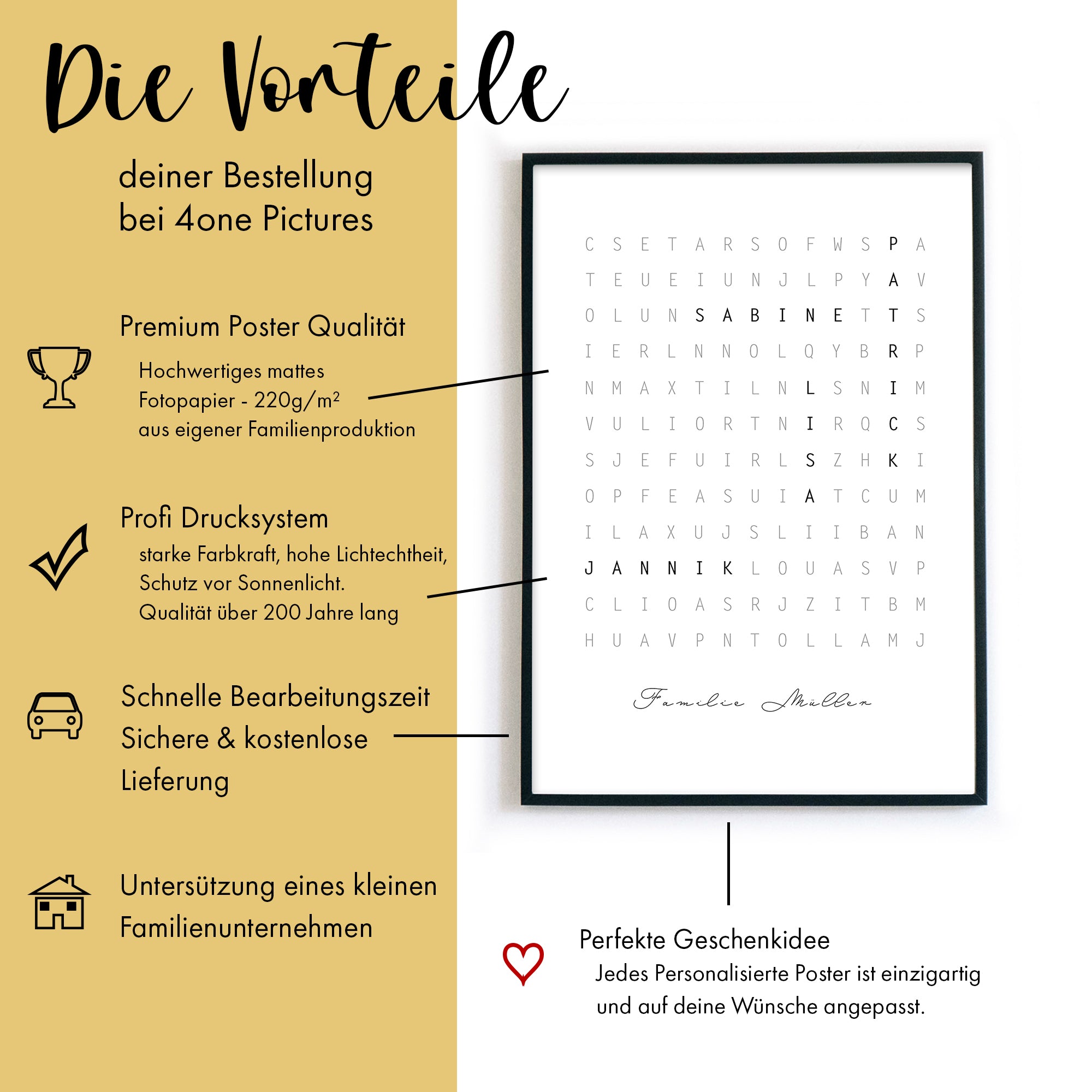 Familien Poster - Kreuzworträtsel Personalisiert