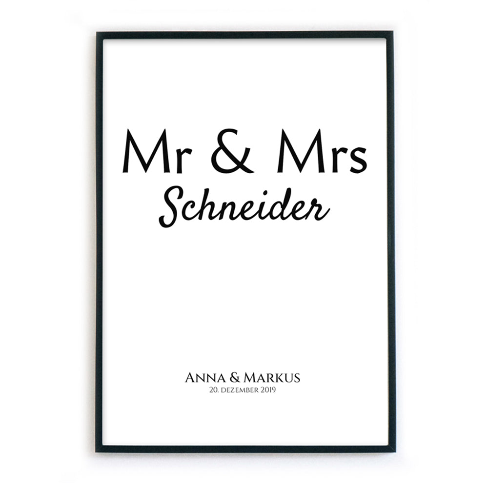 Mr & Mrs | Hochzeitsgeschenk Personalisiert