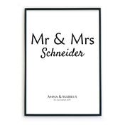Mr & Mrs | Hochzeitsgeschenk Personalisiert