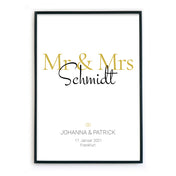 Mr & Mrs Gold Bild Personalisiert