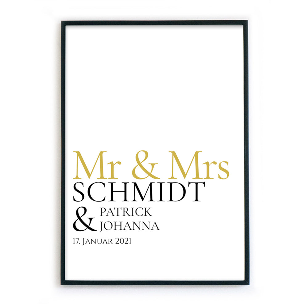 Mr&Mrs clean - Personalisiertes Poster