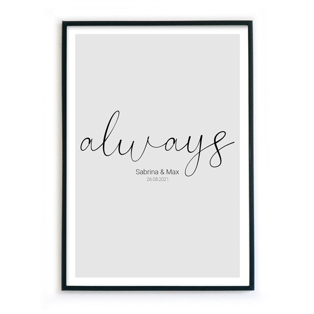 Always Liebes Poster Personalisiert
