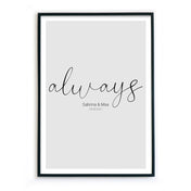 Always Liebes Poster Personalisiert