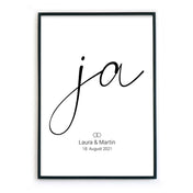 Ja zu Dir - Bild Geschenk zur Hochzeit Personalisiert