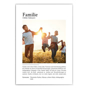 Definition Familie - Geschenk Personalisiert