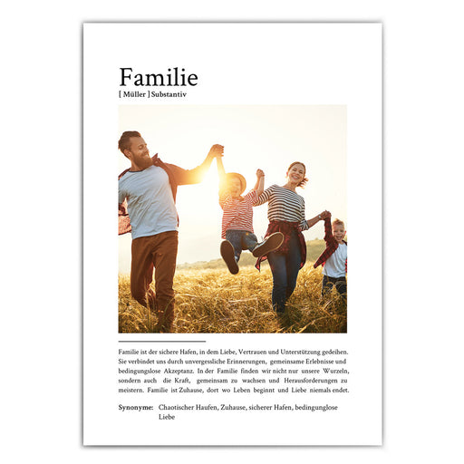 Definition Familie - Geschenk Personalisiert