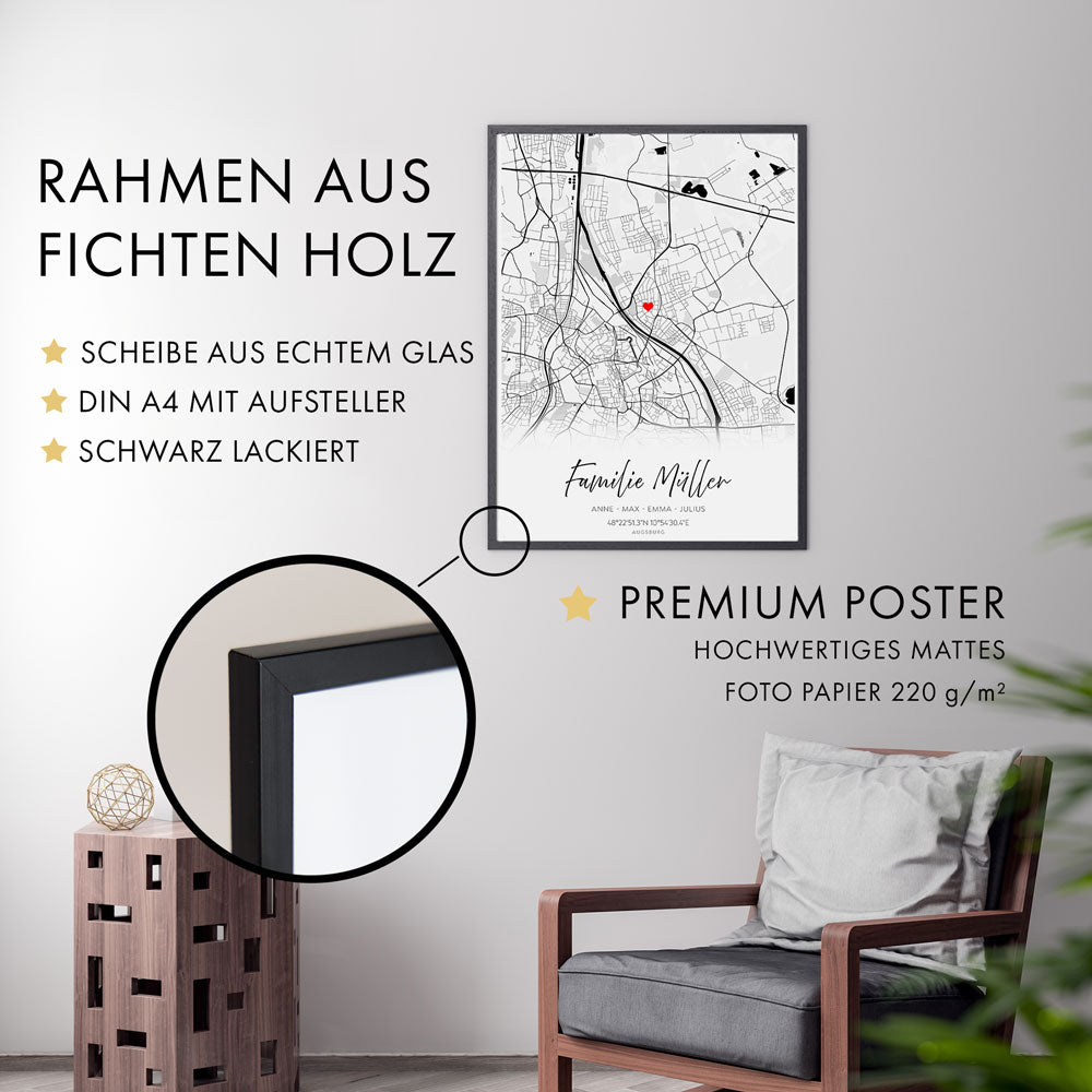 Familie Stadtkarten Poster Personalisiert