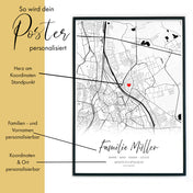 Familie Stadtkarten Poster Personalisiert