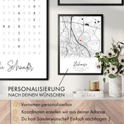 Zuhause Karte Poster Personalisiert