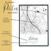 Zuhause Karte Poster Personalisiert