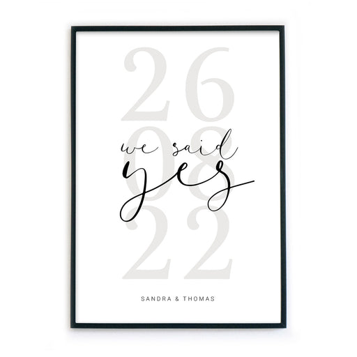 We said yes zur Hochzeit Bild - Geschenk