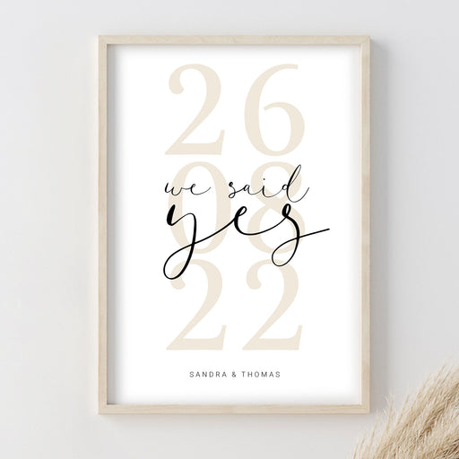 We said yes zur Hochzeit Bild - Geschenk