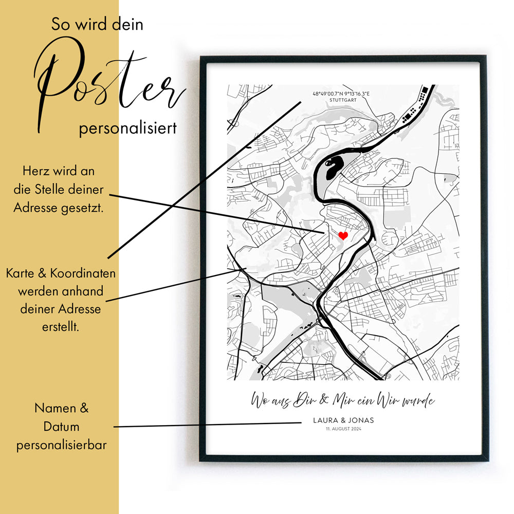 Aus Dir & Mir ein Wir Karte - Geschenk Jahrestag