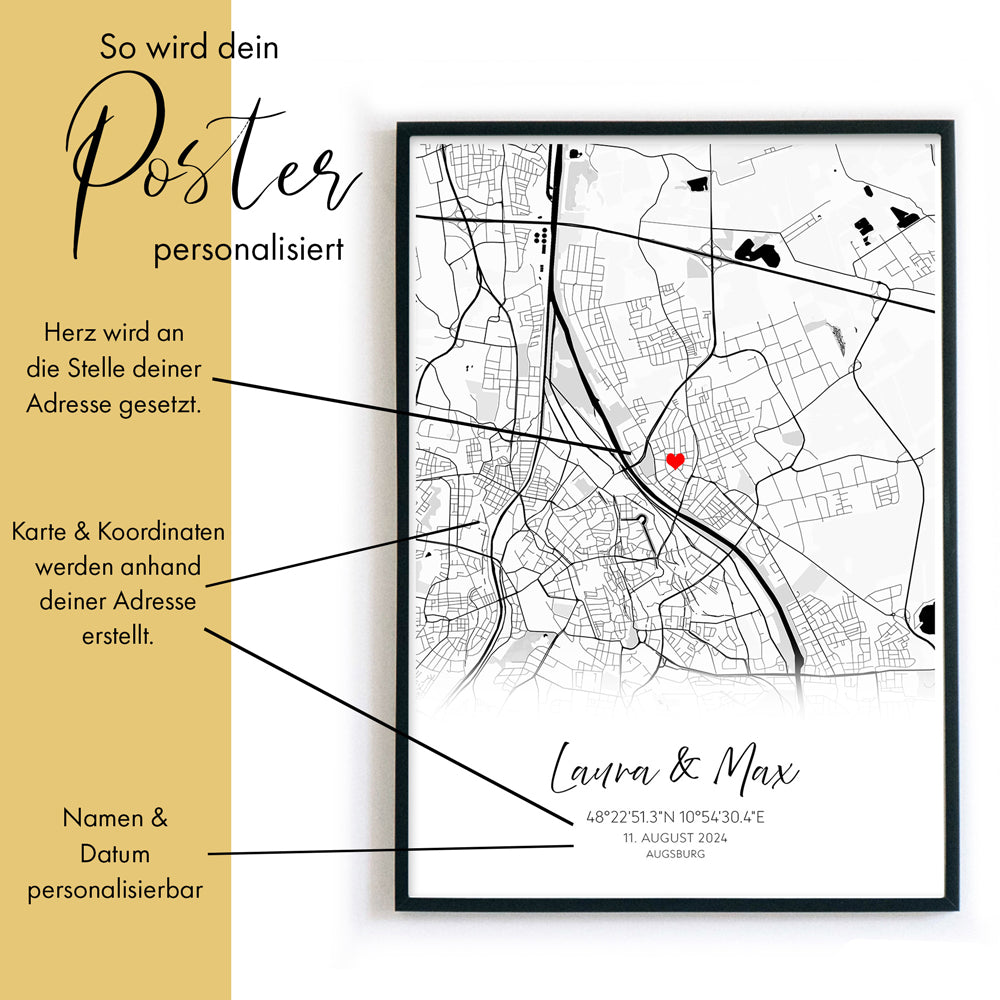 Personalisiertes Karten Poster - Hochzeitsgeschenk