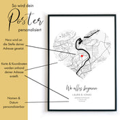 Herz Stadtkarte Wo alles begann Bild - Geschenk