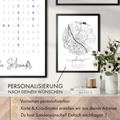 Zuhause Rund - Map Poster Personalisiert