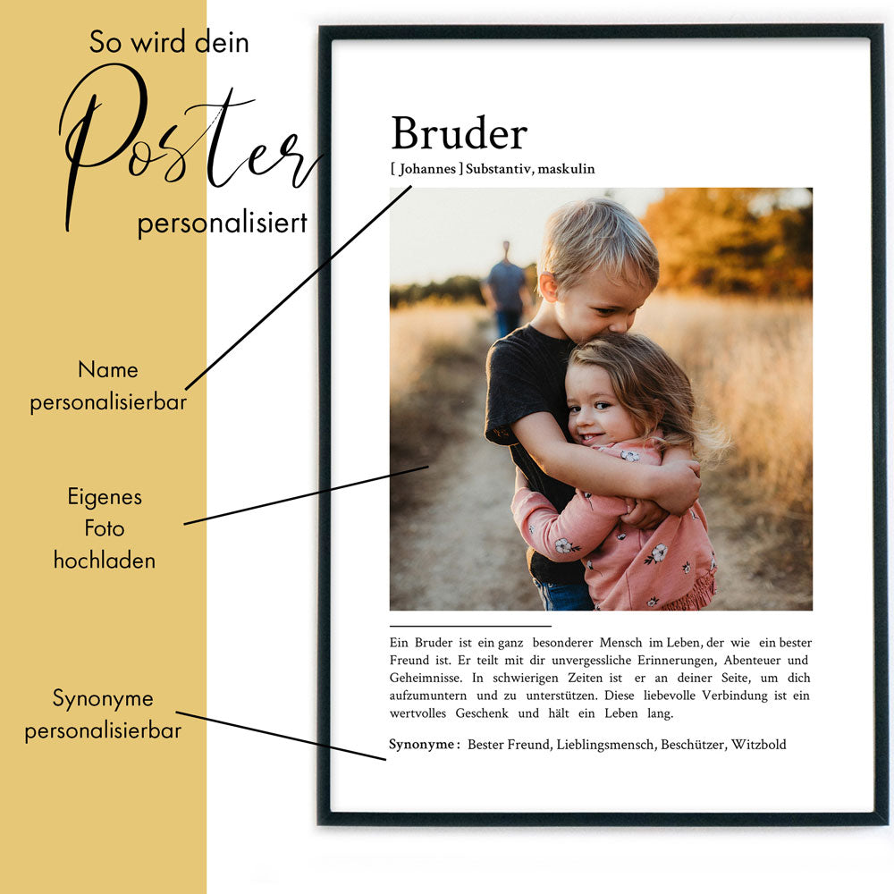 Bruder Definition - Personalisiert mit Foto