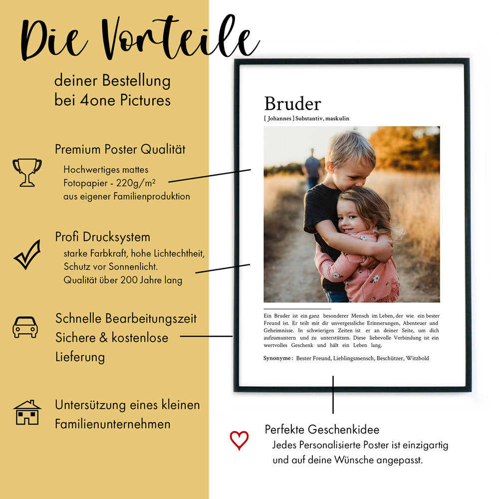 Bruder Definition - Personalisiert mit Foto