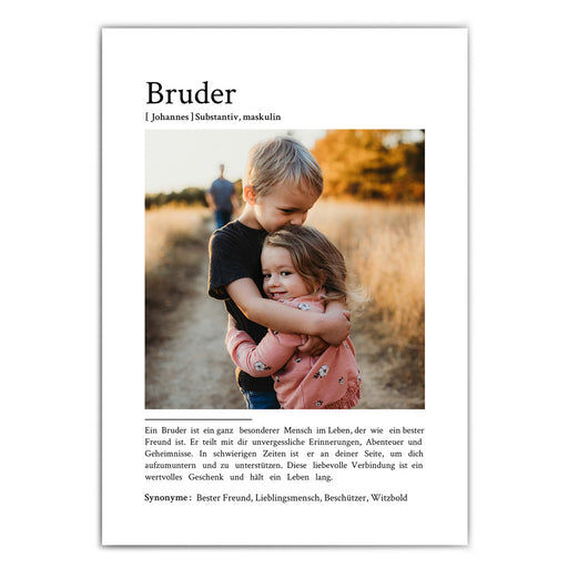 Bruder Definition - Personalisiert mit Foto