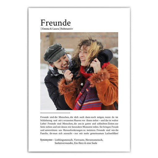 Freunde Definition - Personalisiertes Fotogeschenk