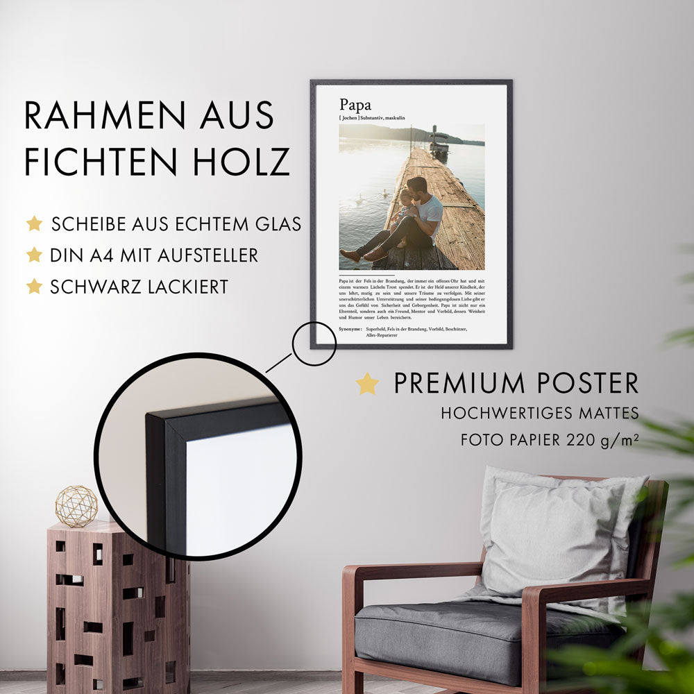 Papa Definition Poster mit eigenem Foto