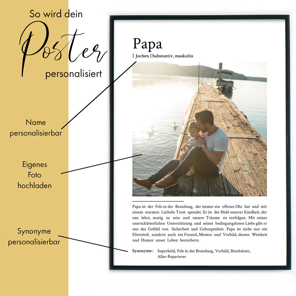 Papa Definition Poster mit eigenem Foto
