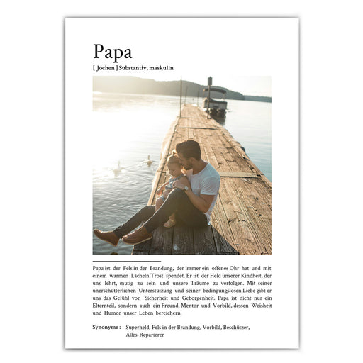 Papa Definition Poster mit eigenem Foto