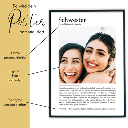 Schwester Definition - Personalisiertes Geschenk