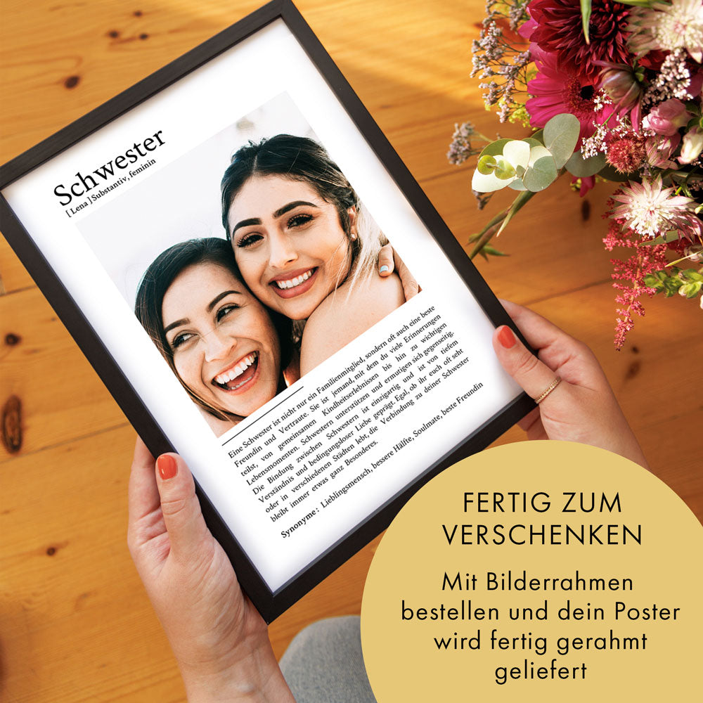 Schwester Definition - Personalisiertes Geschenk