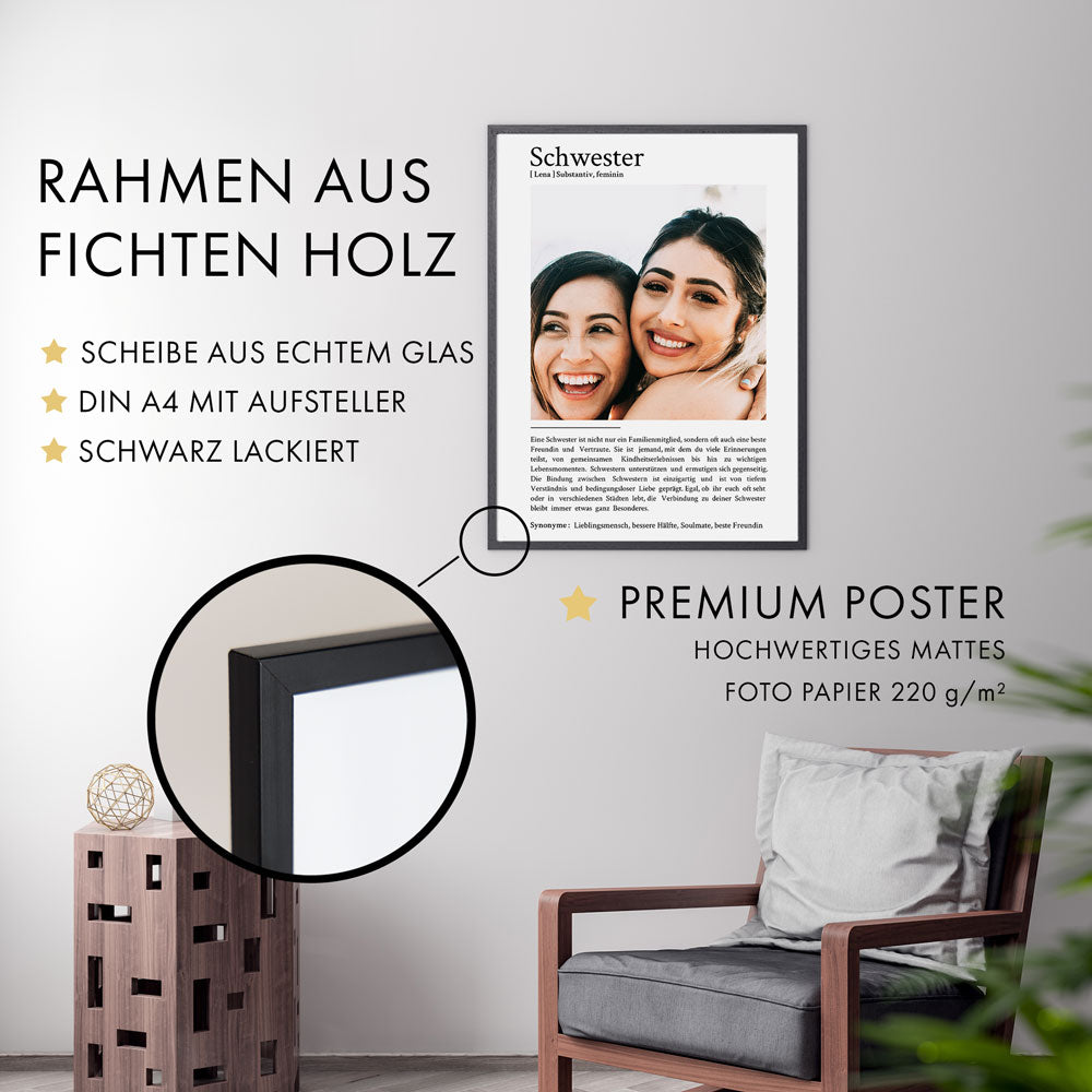 Schwester Definition - Personalisiertes Geschenk