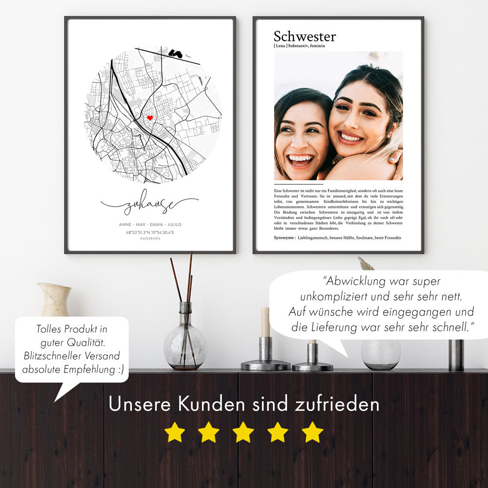 Schwester Definition - Personalisiertes Geschenk