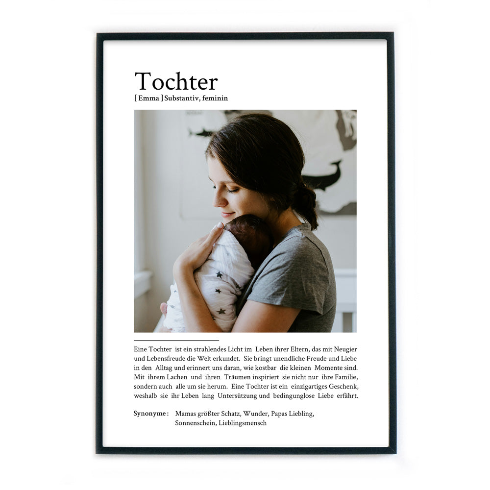 Tochter Definition Poster mit eigenem Foto