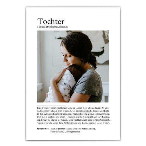 Tochter Definition Poster mit eigenem Foto