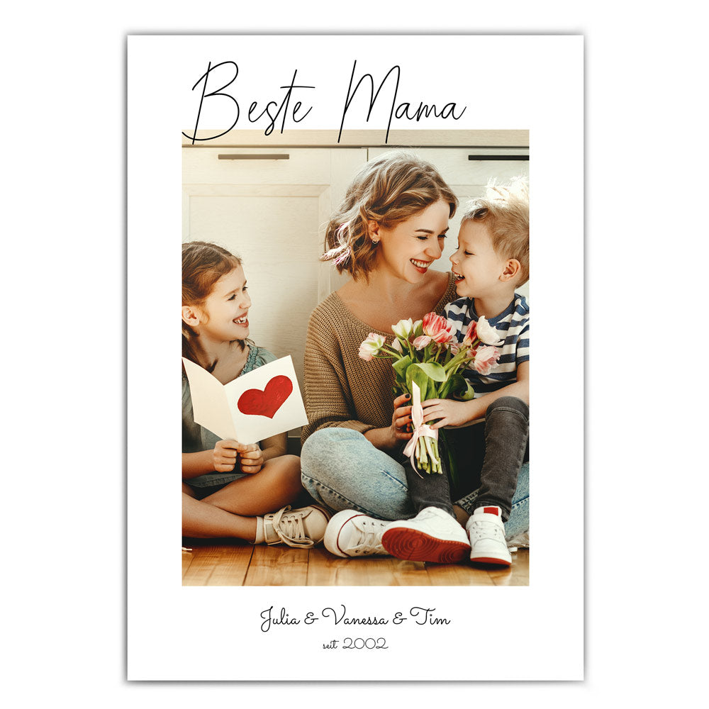 Beste Mama Bild mit Foto & Namen personalisiert