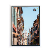 Blick durch Stadt in Italien Poster